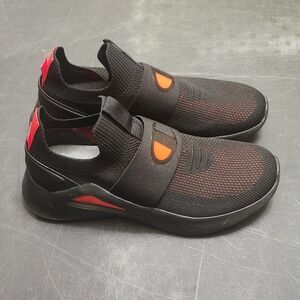 Men's Black and Red Athletic Slip-On Shoes